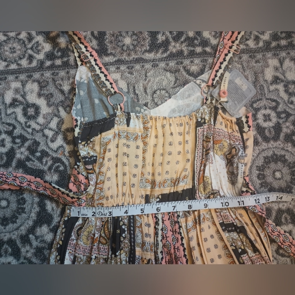 Matilda Jane Patchwork Maxi Apron Dress Small NWT Empire Waist Boho Cottagecore - Picture 14 of 15